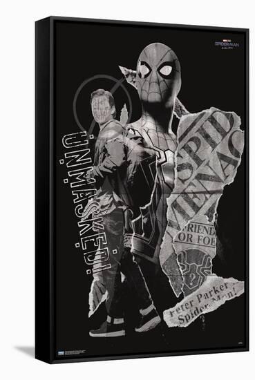 Marvel Spider-Man: No Way Home - Unmasked-Trends International-Framed Stretched Canvas