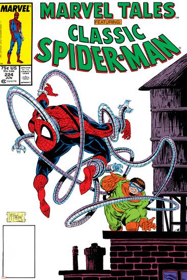 Marvel Tales: Spider-Man No.224 Cover: Spider-Man and Doctor Octopus Charging-Todd McFarlane-Lamina Framed Poster