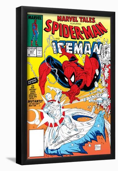 Marvel Tales: Spider-Man No.227 Cover: Spider-Man and Iceman Fighting-Todd McFarlane-Framed Poster