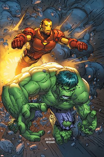 Marvel Team-Up No.4 Cover: Hulk and Iron Man-Scott Kolins-Lamina Framed Poster