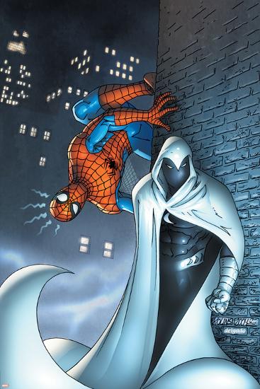 Marvel Team Up No.7 Cover: Moon Knight and Spider-Man-Scott Kolins-Lamina Framed Poster