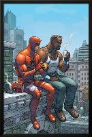 Marvel Team-Up No.9 Cover: Daredevil, Cage and Luke-Scott Kolins-Lamina Framed Poster