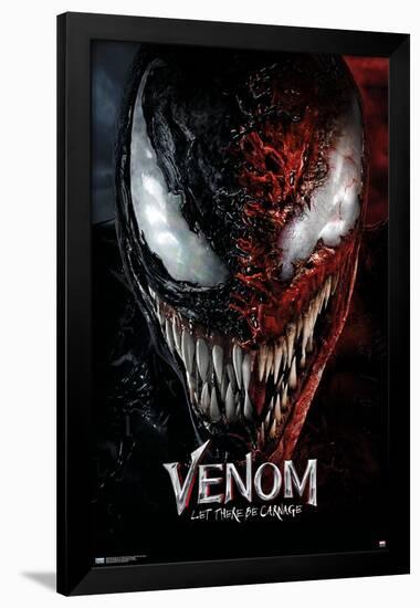 Marvel Venom: Let There be Carnage - Split Face One Sheet-Trends International-Framed Poster