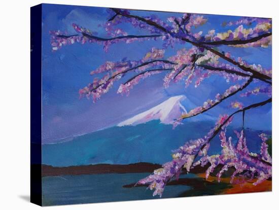 Marvellous Mount Fuji with Cherry Blossom in Japan-Markus Bleichner-Stretched Canvas