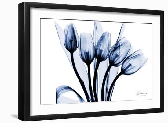 Marvelous Indigo Tulips 2-Albert Koetsier-Framed Art Print