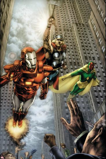 Marvels: Eye Of The Camera No.4 Cover: Iron Man, Thor and Vision-Jay Anacleto-Lamina Framed Poster