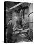 Marvin Sands and His Wife Operating their Own Laboratory for Wine Making-null-Stretched Canvas