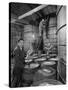 Marvin Sands and His Wife Operating their Own Laboratory for Wine Making-null-Stretched Canvas