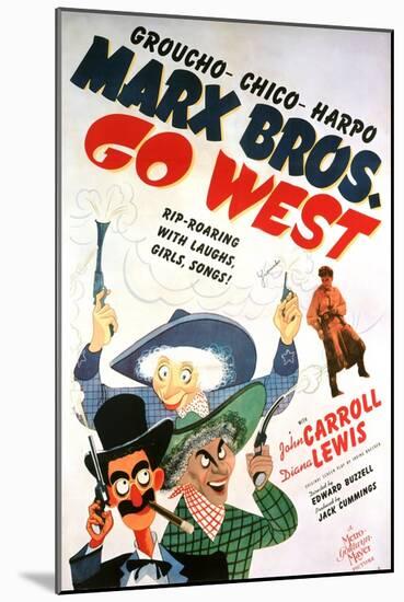 Marx Brothers Go West, 1940 "Go West" Directed by Edward Buzzell-null-Mounted Giclee Print