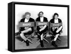 Marx Brothers - Harpo Marx, Groucho Marx, Chico Marx on the Set of Night at the Opera, 1935-null-Framed Stretched Canvas