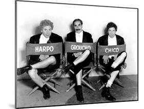 Marx Brothers - Harpo Marx, Groucho Marx, Chico Marx on the Set of Night at the Opera, 1935-null-Mounted Photo