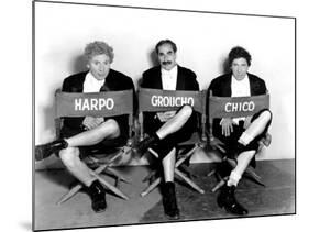Marx Brothers - Harpo Marx, Groucho Marx, Chico Marx on the Set of Night at the Opera, 1935-null-Mounted Photo
