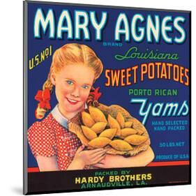 Mary Agnes Brand Louisiana Sweet Potatoes, Porto Rican Yams-null-Mounted Art Print