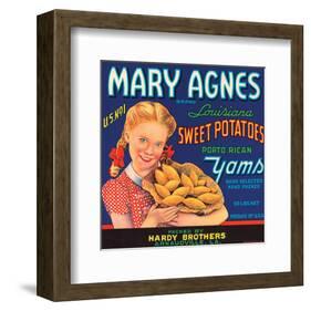 Mary Agnes Brand Louisiana Sweet Potatoes, Porto Rican Yams-null-Framed Art Print