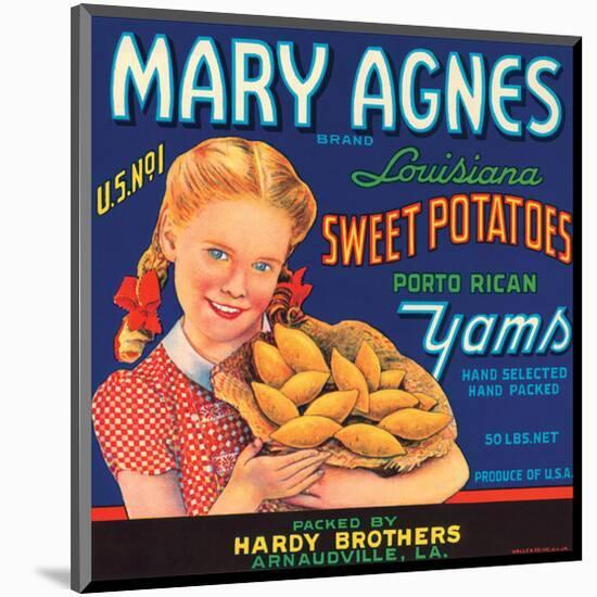 Mary Agnes Brand Louisiana Sweet Potatoes, Porto Rican Yams-null-Mounted Art Print