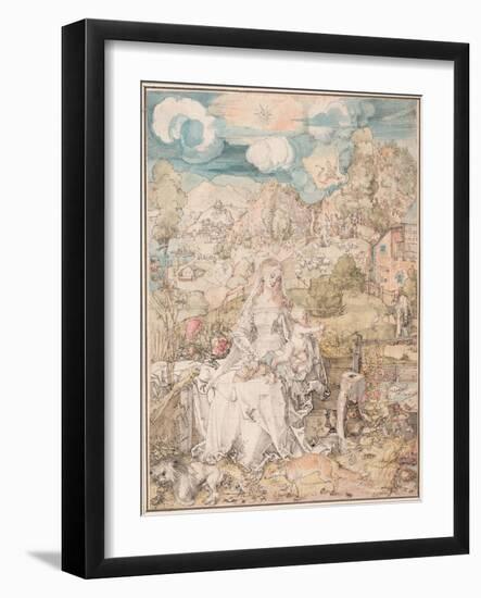 Mary Among a Multitude of Animals, Ca 1503-Albrecht Dürer-Framed Giclee Print