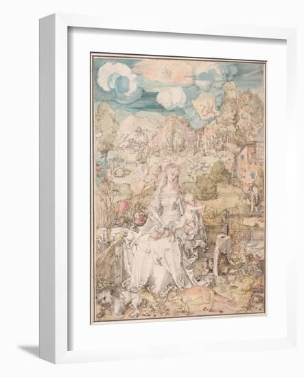 Mary Among a Multitude of Animals, Ca 1503-Albrecht Dürer-Framed Giclee Print