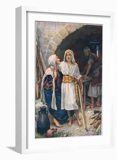 Mary and Jesus, Illustration from 'Women of the Bible', Published by the Religious Tract Society,…-Harold Copping-Framed Giclee Print