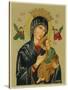 Mary and Jesus with Attendant Angels as Depicted in a Russian Icon-null-Stretched Canvas