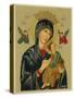 Mary and Jesus with Attendant Angels as Depicted in a Russian Icon-null-Stretched Canvas