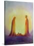 Mary and Joseph Look with Faith on the Child Jesus at His Nativity, 1995-Elizabeth Wang-Stretched Canvas