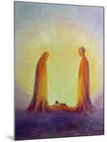 Mary and Joseph Look with Faith on the Child Jesus at His Nativity, 1995-Elizabeth Wang-Mounted Giclee Print