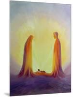 Mary and Joseph Look with Faith on the Child Jesus at His Nativity, 1995-Elizabeth Wang-Mounted Giclee Print