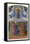 Mary and the Apostles Watch in Amazement as Jesus Returns to Heaven-Jean Fouquet-Framed Stretched Canvas