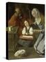 Mary as Child with St. Joachim and St. Anne-Francisco Zurbaran y Salazar-Stretched Canvas