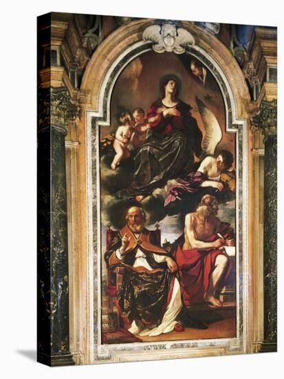 Mary Assumption with St Peter and St Jerome-Giovanni Francesco Barbieri-Stretched Canvas