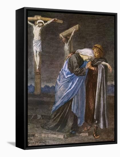 Mary at the Cross-R Anning Bell-Framed Stretched Canvas