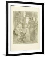 Mary Cassatt at the Louvre: the Etruscan Gallery, 1879-80-Edgar Degas-Framed Giclee Print