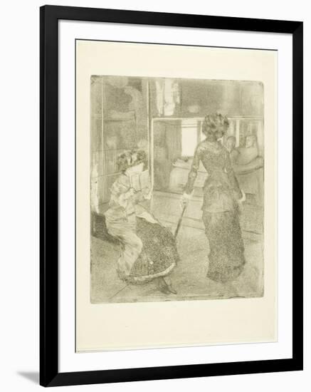 Mary Cassatt at the Louvre: the Etruscan Gallery, 1879-80-Edgar Degas-Framed Giclee Print