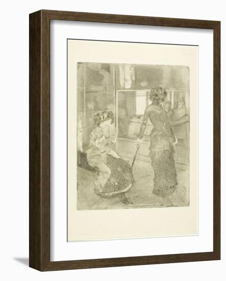 Mary Cassatt at the Louvre: the Etruscan Gallery, 1879-80-Edgar Degas-Framed Giclee Print