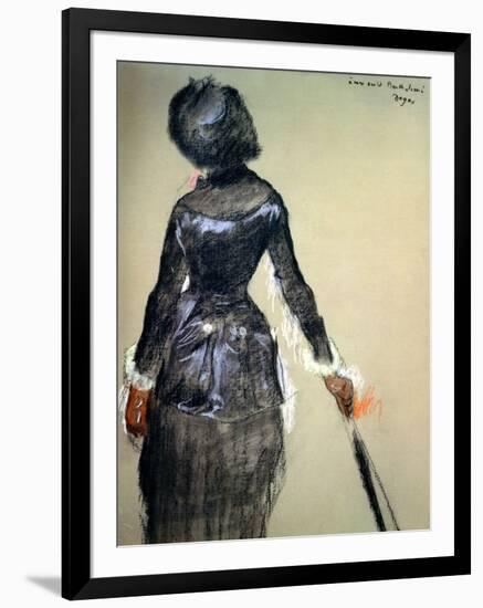 Mary Cassatt at the Louvre-Edgar Degas-Framed Giclee Print