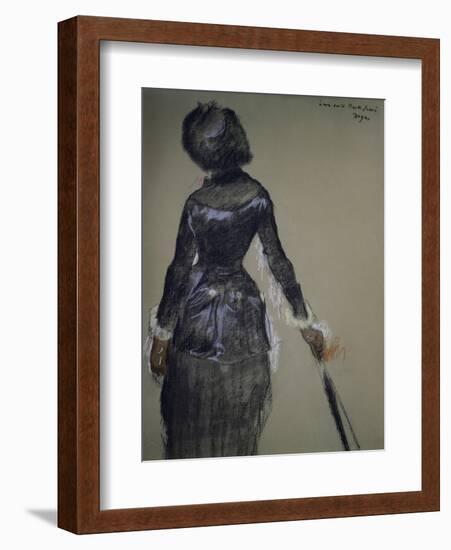 Mary Cassatt at the Louvre-Edgar Degas-Framed Giclee Print