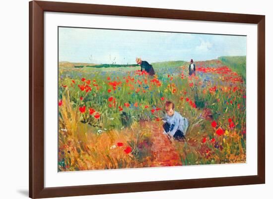 Mary Cassatt Poppy In The Field-Mary Cassatt-Framed Art Print