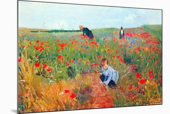 Mary Cassatt Poppy In The Field-Mary Cassatt-Mounted Art Print