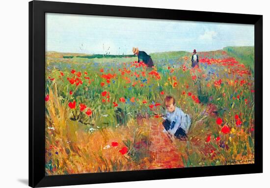 Mary Cassatt Poppy In The Field-Mary Cassatt-Framed Art Print