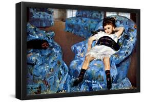 Mary Cassatt Small Girl in the Blue Armchair Art Print Poster-null-Framed Poster