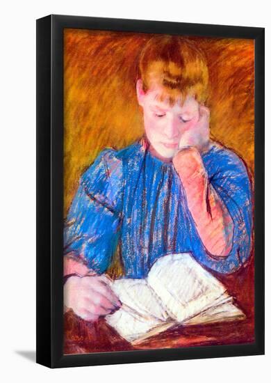 Mary Cassatt Thoughtful Reader Art Print Poster-null-Framed Poster