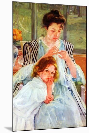Mary Cassatt Young Mother Sewing-null-Mounted Art Print
