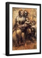 Mary, Christ, St. Anne and the Infant St. John-Leonardo da Vinci-Framed Art Print