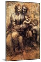 Mary, Christ, St. Anne and the Infant St. John-Leonardo da Vinci-Mounted Art Print