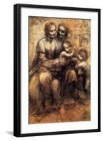 Mary, Christ, St. Anne and the Infant St. John-Leonardo da Vinci-Framed Art Print