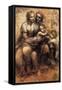 Mary, Christ, St. Anne and the Infant St. John-Leonardo da Vinci-Framed Stretched Canvas