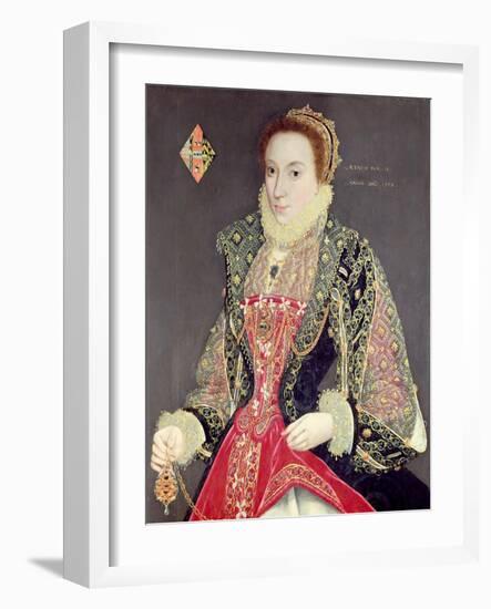 Mary Denton, Nee Martyn, Aged 15 in 1573-George Gower-Framed Giclee Print
