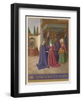 Mary Finding Herself Pregnant Visits Her Friends Elizabeth and Zechariah-Jean Fouquet-Framed Art Print