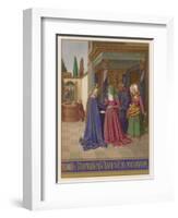 Mary Finding Herself Pregnant Visits Her Friends Elizabeth and Zechariah-Jean Fouquet-Framed Art Print