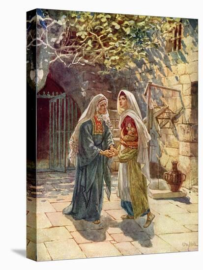 Mary goes to the house of Zacharias - Bible-William Brassey Hole-Stretched Canvas